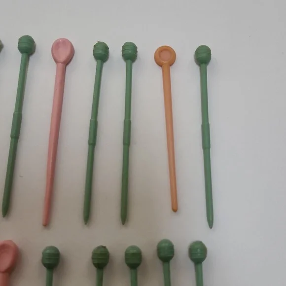 Vintage Plastic Pink Blue Peach Hair Roller Picks Pins Curlers hairstyling - Picture 4 of 7